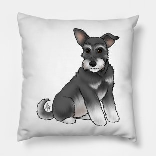 Dog - Miniature Schnauzer - Black and Silver Natural Pillow