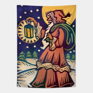 Santa with Lamp Tapestry