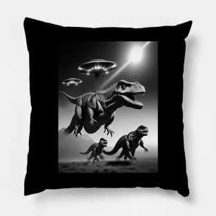 UFOs Hunt T-Rex Dino Extinct Real Reasons Pillow