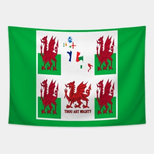 Wales Rugby Fan Baner Cymru Flag Design Tapestry