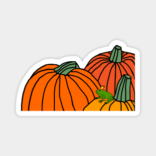 Cute Frog Prince and Pumpkins Magnet