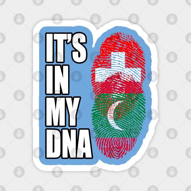 Switzerland And Maldivian Mix DNA Heritage Magnet by Just Rep It!!