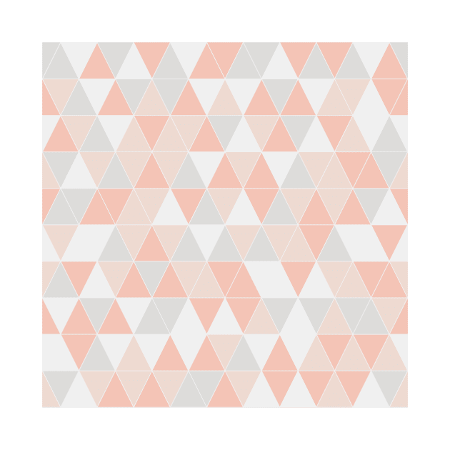 Peach Pink & Gray Geometric Pattern by NewburyBoutique