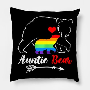 LGBT Auntie Bear Aunt Gay Pride Proud Mom Mother's Day Pillow