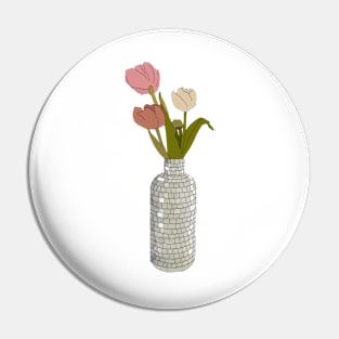 Disco vase with flowers Pin