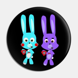 Two rabbits Pin