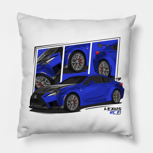 Blue Lexus RC-F RCF JDM Pillow by T-JD