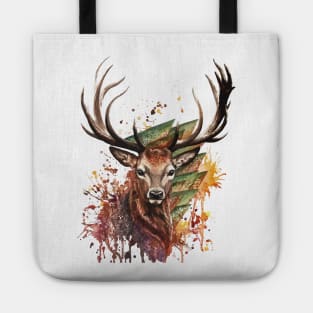Deer Stag Head Realistic Animal Art Tote