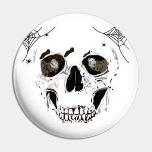 Hand drawn human skull Pin