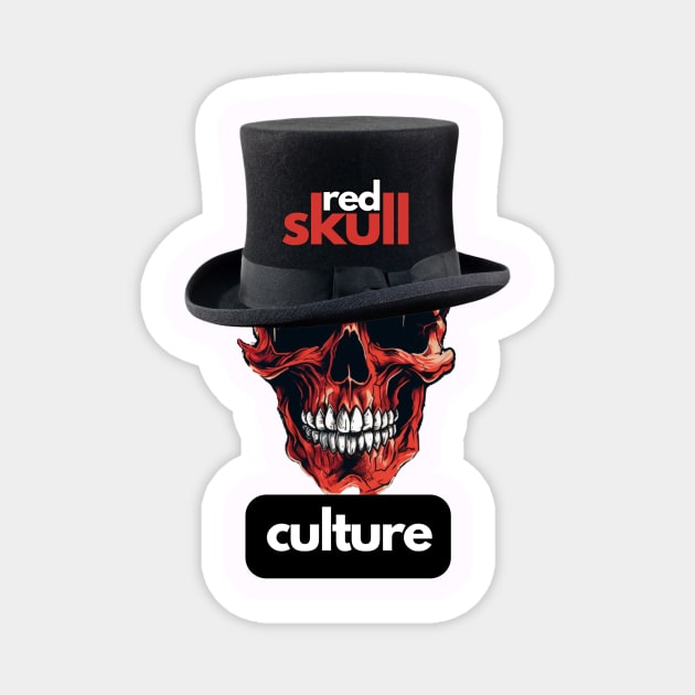 Red Skull Culture, Festival t-shirt, Unisex t-shirt, tees, men's t-shirt, women's t-shirt, summer t-shirt, trendy t-shirt, tees with hats Magnet by Clinsh Online 