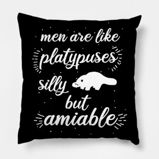 Men platypus love late riser animals fan Pillow