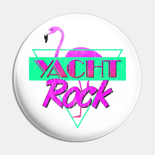 Yacht Rock Party Boat Drinking graphic 80s Faded Pin by Vector Deluxe