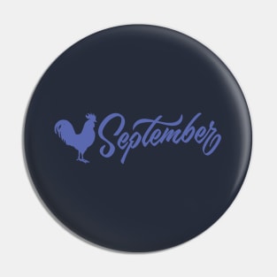 September Baja Blue Rooster Pin