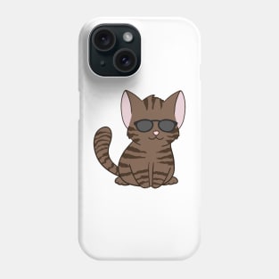 Brown Tabby Cat wearing Sunglasses Phone Case