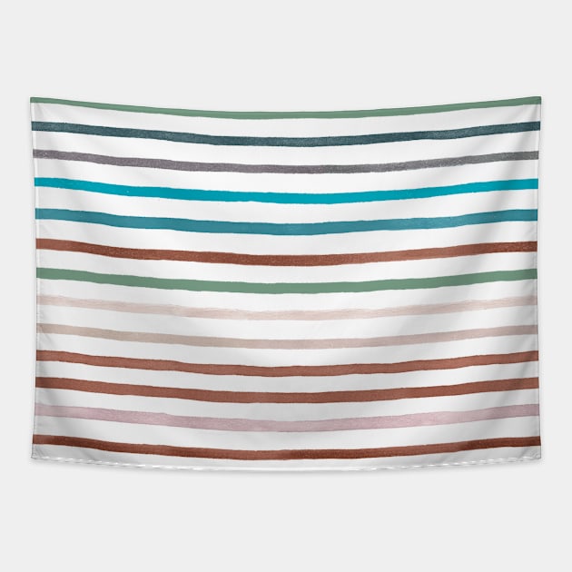 Pocket - MARKER STRIPES COLORFUL RED BLUE Tapestry by ninoladesign