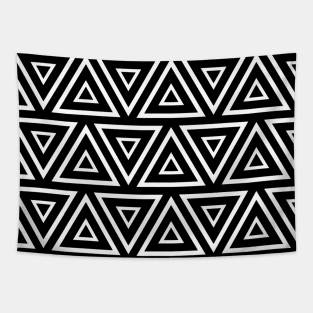 Black and white seamless triangular shaped patterns Tapestry