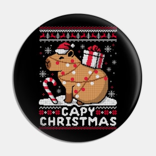 Capy ugly christmas sweater Pin