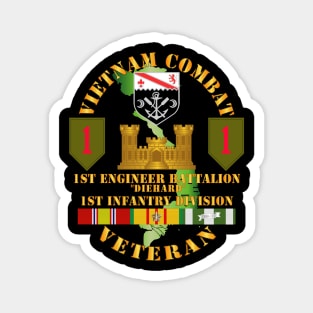 Vietnam Combat Vet - 1st Engineer Bn - 1st Inf Div SSI Magnet