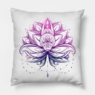 Purple  Watercolor Lotus / Lily flower Pillow