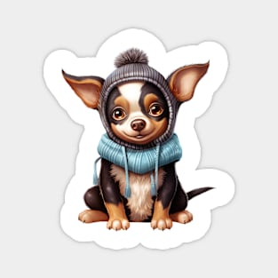 Winter Rat Terrier Dog Magnet