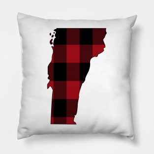 Vermont in Red Plaid Pillow