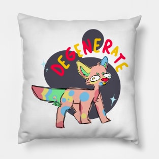 degenerate furry Pillow