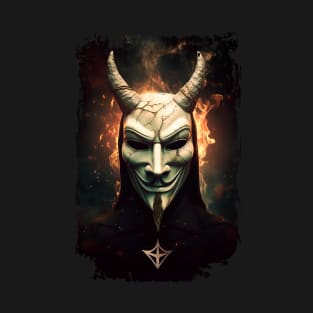 Revolutionary Fusion: Guy Fawkes Mask Shaped as Baphomet T-Shirt