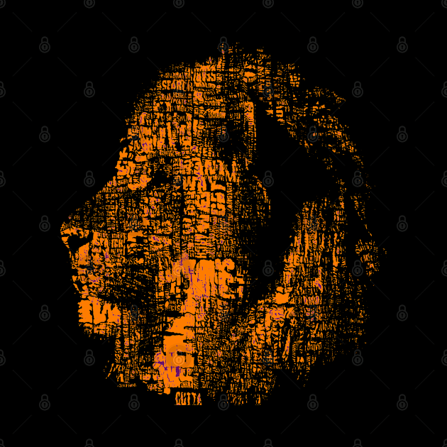 lion side face word art by mohamed705