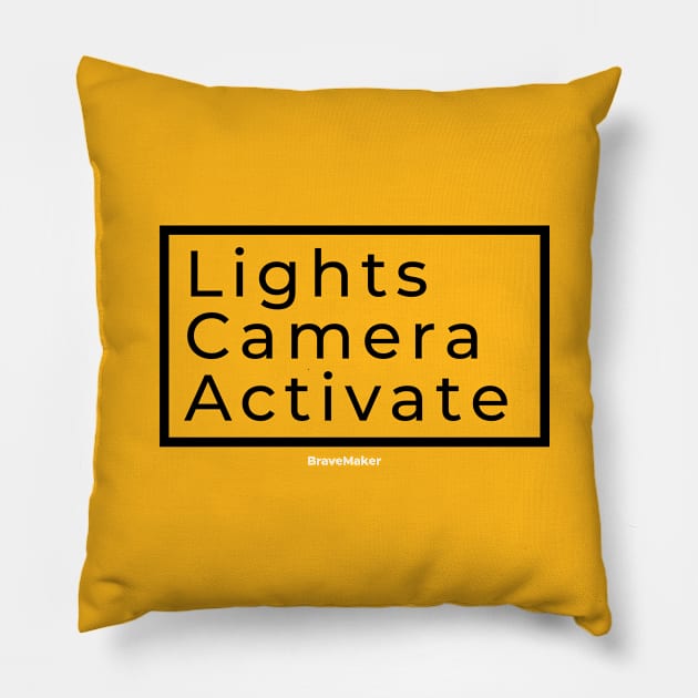 Activate Square Pillow by BraveMaker