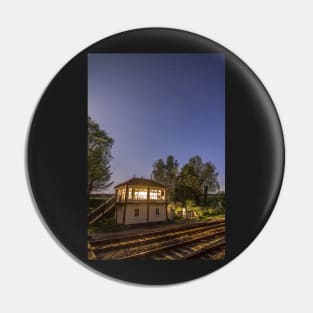 Settle Junction Signal Box Railway House After Dark North Yorkshire England Pin