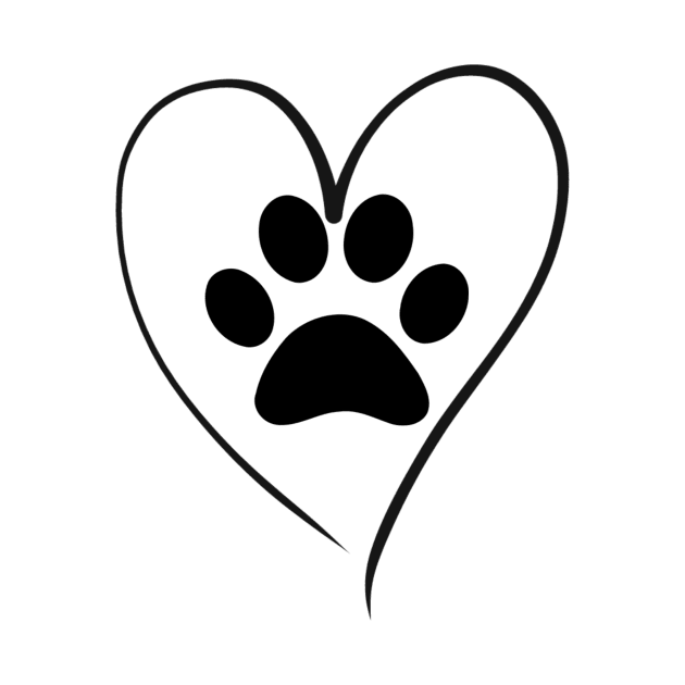 Women cute paw print heart design dog cat lover pet tee by CreativeLimes