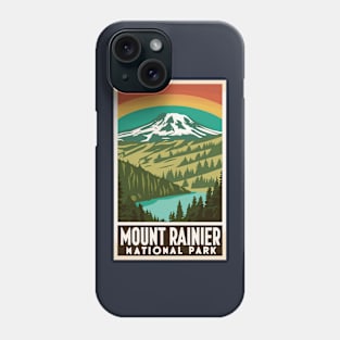 A Vintage Travel Art of the Mount Rainier National Park - Washington - US Phone Case