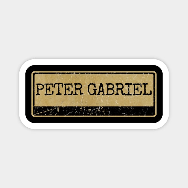 Aliska text black retro - PETER GABRIEL Magnet by Aliska