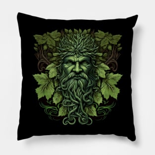 Jack Of The Wood Traditional Pagan Celtic Greenman Pillow