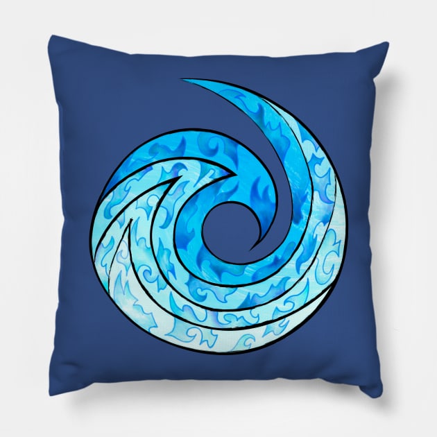 Water Spiral Pillow by BernBitt