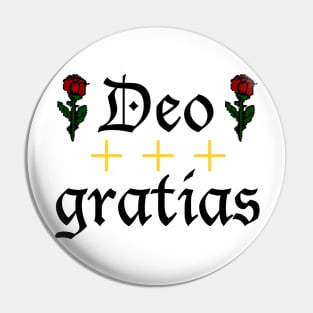 Deo Gratias w/ 8-Bit Roses Pin