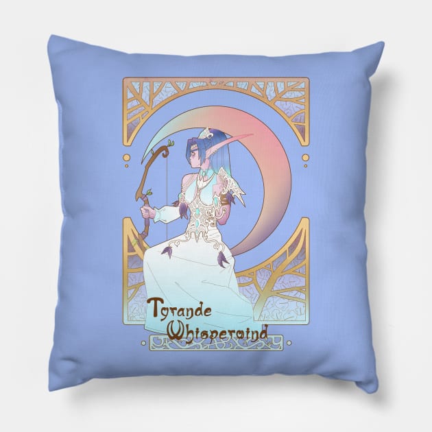Art Nouveau Moon Goddess Pillow by SlothgirlArt