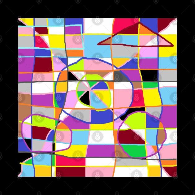 Untitled, line-and-face paintings, abstractions,circle, triangle, square by zzzozzo