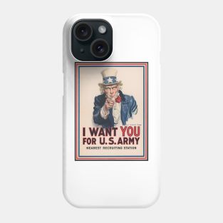 Vintage poster - Uncle Sam - US Army Phone Case