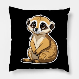 Meerkat Cute Illustration Pillow