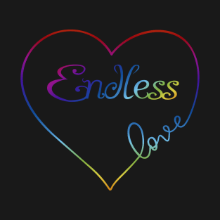 Endless Love Rainbow Heart LGBT Pride Design T-Shirt