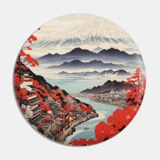 Ehime Japan Vintage Poster Tourism Pin