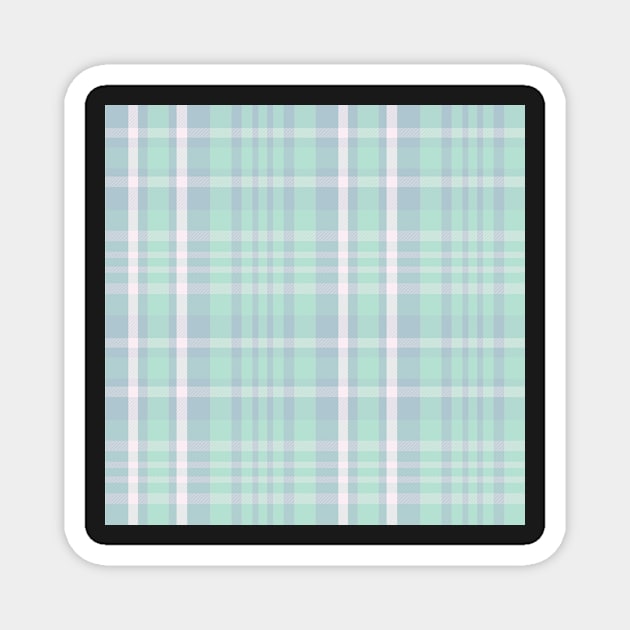 Pastel Aesthetic Sorcha 1 Hand Drawn Textured Plaid Pattern Magnet by GenAumonier