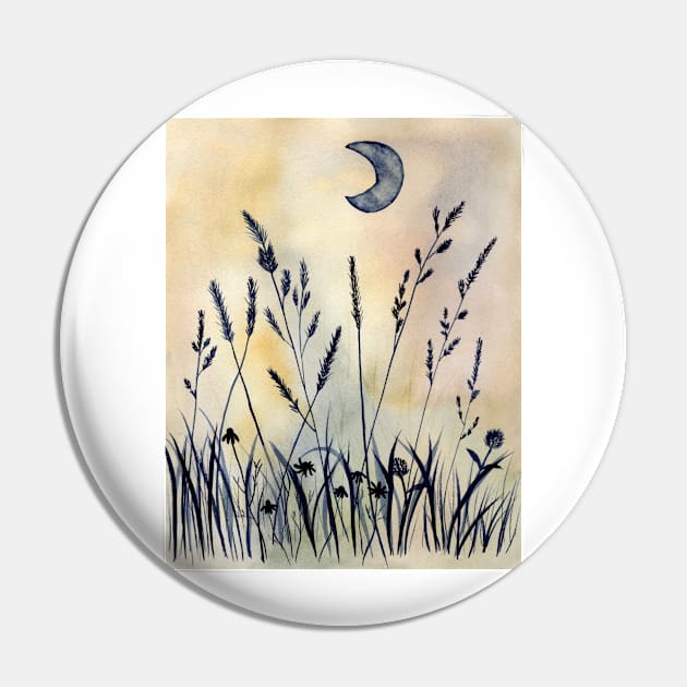 Wild Meadow under Moonlight Pin by Sandraartist