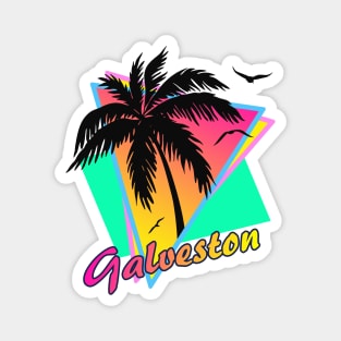Galveston Cool 80s Sunset Magnet