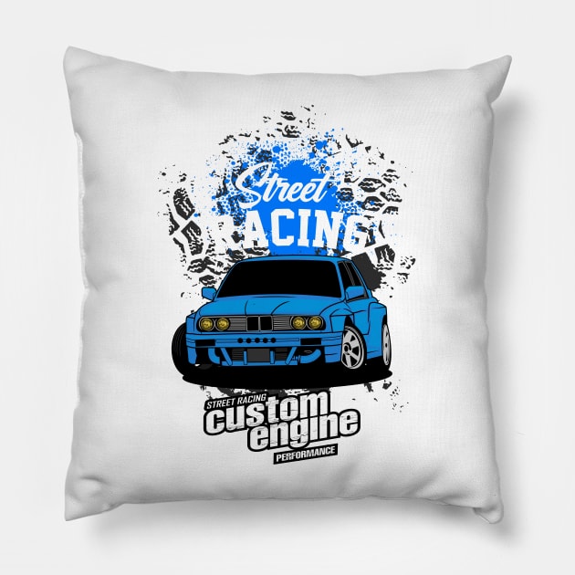 Powerful of M3 E30 custom engine Pillow by Car_Designer