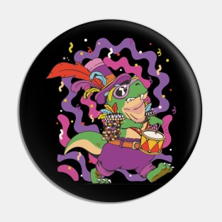 Funny Mardi Gras Party Costume Carnival With Drums Pin