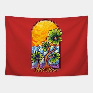 Still Alive Flower Illustration Tapestry