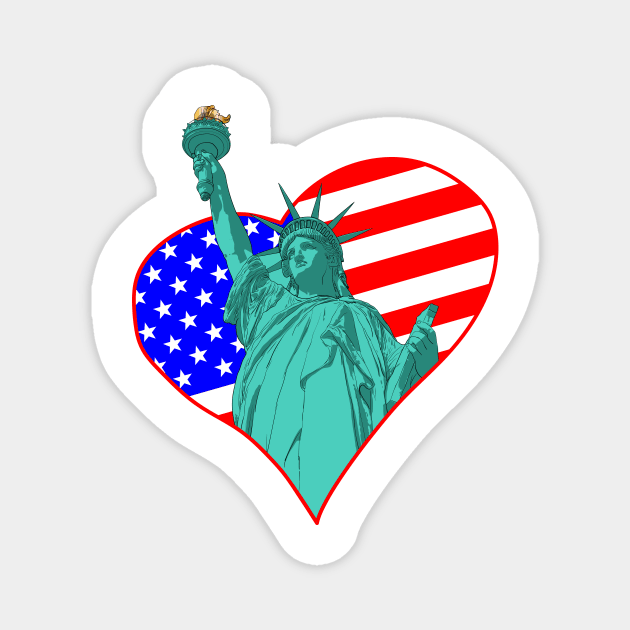 Statue of Liberty in the heart Magnet by STARSsoft