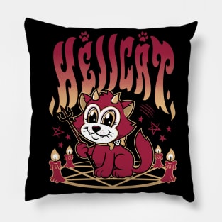 Hellcat - Cartoon Kawaii Devil - Chonky Cat Pillow